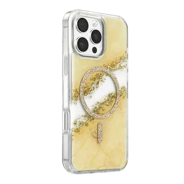 Onegif  İphone 16 Pro Max Lotus Simli Magsafe Kapak - Gümüş