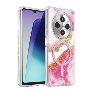 Onegif Xiaomi Redmi 14c Lotus Simli Magsafe Kapak - Pembe