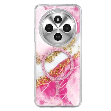 Onegif Xiaomi Redmi 14c Lotus Simli Magsafe Kapak - Pembe
