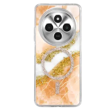 Onegif Xiaomi Redmi 14c Lotus Simli Magsafe Kapak - Yeşil