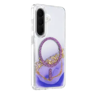 Onegif Samsung Galaxy A56 Lotus Simli Magsafe Kapak - Mor