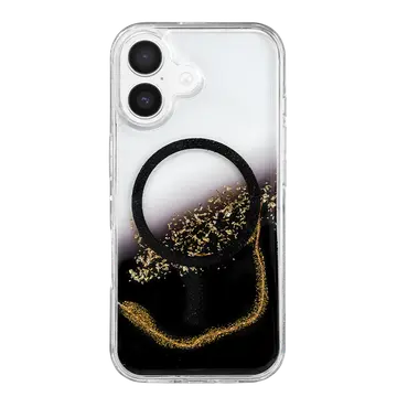 Onegif  İphone 17 Lotus Simli Magsafe Kapak - Siyah