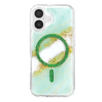 Onegif  İphone 17 Lotus Simli Magsafe Kapak - Yeşil