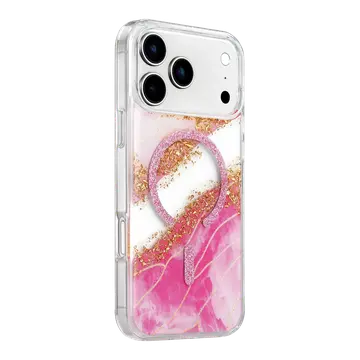 Onegif  İphone 17 Pro Lotus Simli Magsafe Kapak - Pembe