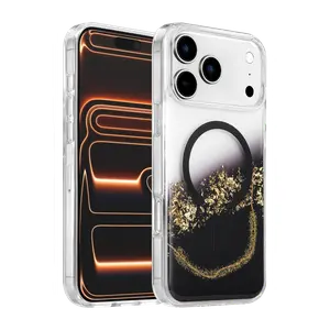 Onegif  İphone 17 Pro Lotus Simli Magsafe Kapak - Siyah