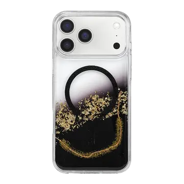 Onegif  İphone 17 Pro Lotus Simli Magsafe Kapak - Siyah