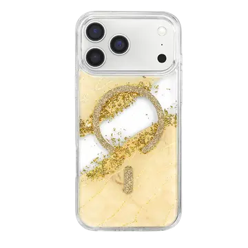 Onegif  İphone 17 Pro Max Lotus Simli Magsafe Kapak - Gümüş