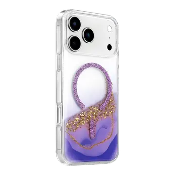 Onegif  İphone 17 Pro Max Lotus Simli Magsafe Kapak - Mor