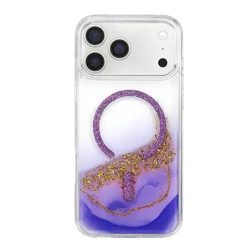 Onegif  İphone 17 Pro Max Lotus Simli Magsafe Kapak - Mor