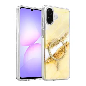 Onegif Samsung Galaxy A07 4g Lotus Simli Magsafe Kapak - Gümüş