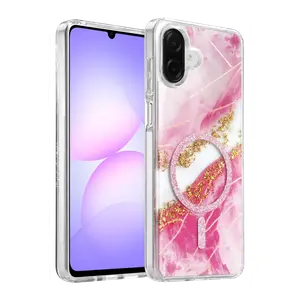 Onegif Samsung Galaxy A07 4g Lotus Simli Magsafe Kapak - Pembe