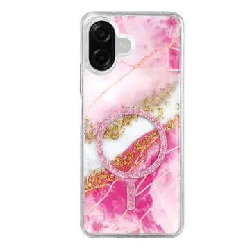 Onegif Samsung Galaxy A07 4g Lotus Simli Magsafe Kapak - Pembe