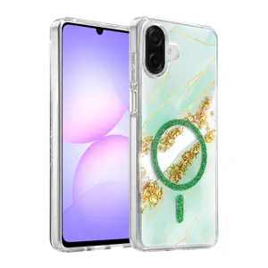 Onegif Samsung Galaxy A07 4g Lotus Simli Magsafe Kapak - Yeşil