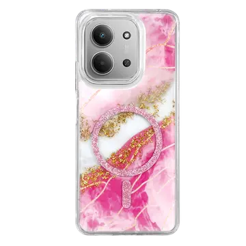 Onegif Xiaomi Redmi 15c 4g Lotus Simli Magsafe Kapak - Pembe