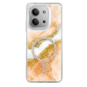 Onegif Xiaomi Redmi 15c 4g Lotus Simli Magsafe Kapak - Turuncu