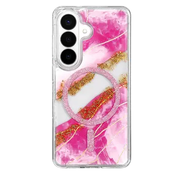Onegif Samsung Galaxy S26 Lotus Simli Magsafe Kapak - Pembe