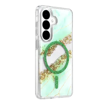 Onegif Samsung Galaxy S26 Lotus Simli Magsafe Kapak - Yeşil
