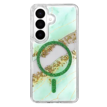 Onegif Samsung Galaxy S26 Lotus Simli Magsafe Kapak - Yeşil