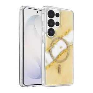 Onegif Samsung Galaxy S26 Ultra Lotus Simli Magsafe Kapak - Gümüş