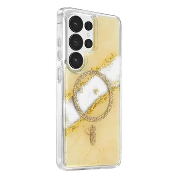 Onegif Samsung Galaxy S26 Ultra Lotus Simli Magsafe Kapak - Gümüş