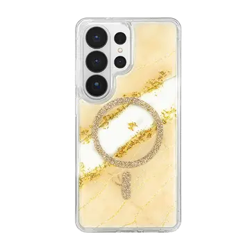 Onegif Samsung Galaxy S26 Ultra Lotus Simli Magsafe Kapak - Gümüş