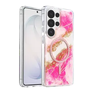 Onegif Samsung Galaxy S26 Ultra Lotus Simli Magsafe Kapak - Pembe