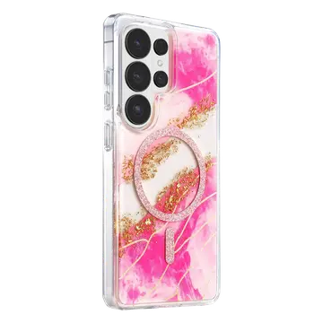 Onegif Samsung Galaxy S26 Ultra Lotus Simli Magsafe Kapak - Pembe