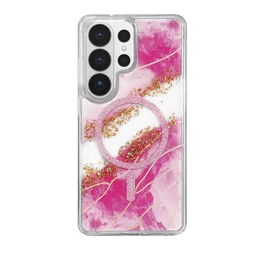 Onegif Samsung Galaxy S26 Ultra Lotus Simli Magsafe Kapak - Pembe