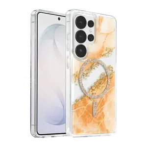Onegif Samsung Galaxy S26 Ultra Lotus Simli Magsafe Kapak - Turuncu