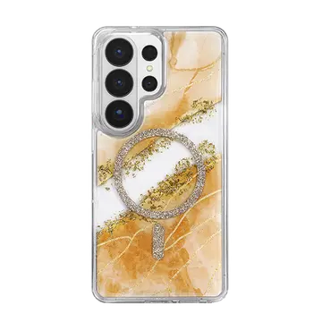 Onegif Samsung Galaxy S26 Ultra Lotus Simli Magsafe Kapak - Turuncu