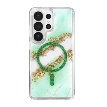 Onegif Samsung Galaxy S26 Ultra Lotus Simli Magsafe Kapak - Yeşil