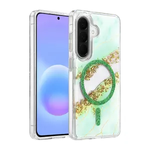 Onegif Samsung Galaxy A37 5g Lotus Simli Magsafe Kapak - Yeşil