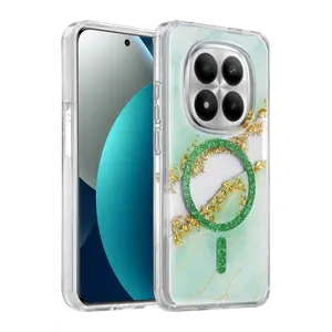 Onegif Xiaomi Redmi Note 15 Pro 4g Lotus Simli Magsafe Kapak - Yeşil