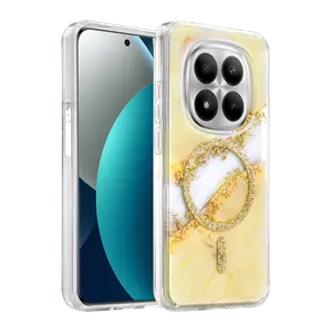Onegif Xiaomi Redmi Note 15 Pro Plus 5g Lotus Simli Magsafe Kapak - Gümüş