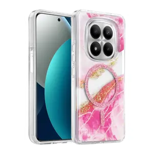 Onegif Xiaomi Redmi Note 15 Pro Plus 5g Lotus Simli Magsafe Kapak - Pembe
