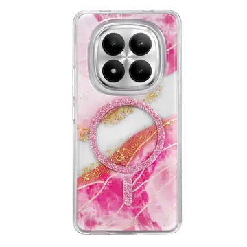 Onegif Xiaomi Redmi Note 15 Pro Plus 5g Lotus Simli Magsafe Kapak - Pembe