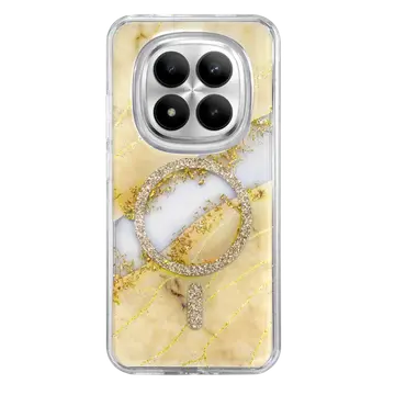 Onegif Xiaomi Redmi Note 15 4g Lotus Simli Magsafe Kapak - Gümüş