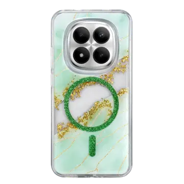 Onegif Xiaomi Redmi Note 15 4g Lotus Simli Magsafe Kapak - Yeşil