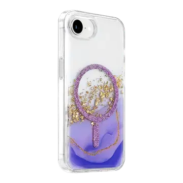 Onegif  İphone 17e Lotus Simli Magsafe Kapak - Mor