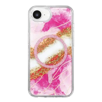 Onegif  İphone 17e Lotus Simli Magsafe Kapak - Pembe