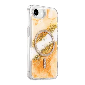 Onegif  İphone 17e Lotus Simli Magsafe Kapak - Turuncu