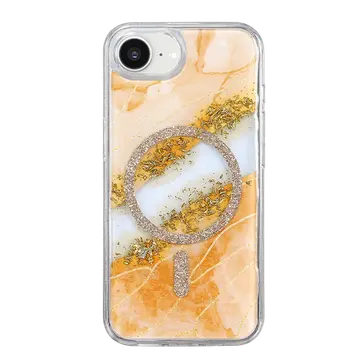 Onegif  İphone 17e Lotus Simli Magsafe Kapak - Turuncu