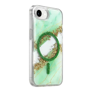 Onegif  İphone 17e Lotus Simli Magsafe Kapak - Yeşil