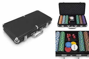 Deri Çantalı 300 Chip Ve 2 Adet İskambil Kağitına Sahip Poker Oyunu
