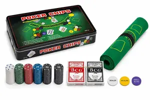 300 Chipli Profesyonel Poker Seti Metal Kutulu 2 Deste İskambil Kağıtlı