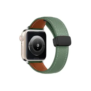 Watch 42mm Kr414 Daks Deri Kordon - Koyu Yeşil