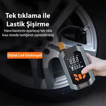 EZERE ST-9632D Taşınabilir Araç Lastik Şişirme Ve Starter Akü Takviye Seti