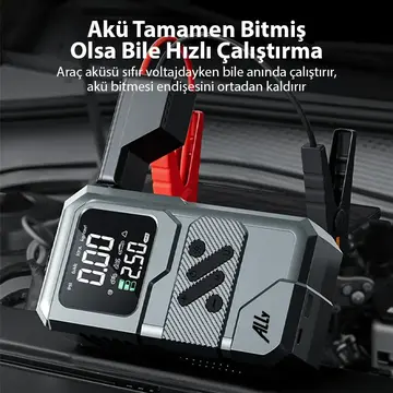 Ally ST-9654 Taşınabilir Göstergeli Araç Lastik Şişirme Ve Starter Akü Takviye Seti