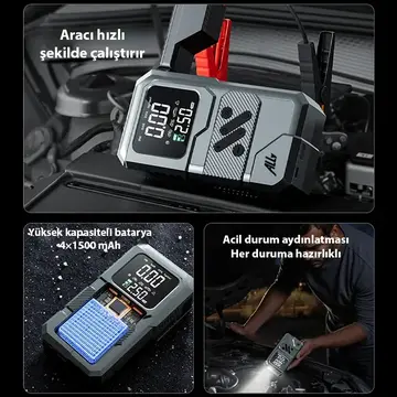 Ally ST-9654 Taşınabilir Göstergeli Araç Lastik Şişirme Ve Starter Akü Takviye Seti