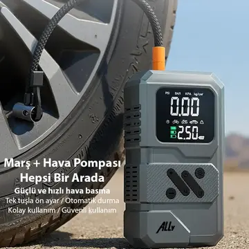 Ally ST-9654 Taşınabilir Göstergeli Araç Lastik Şişirme Ve Starter Akü Takviye Seti
